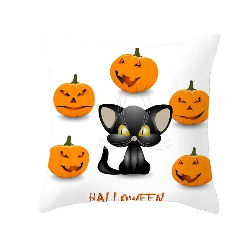 Halloween decorative cushion funny cat pillow sleeve is suitable for home living room sofa waist cushion bedroom decoration