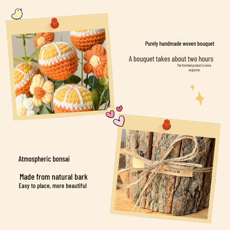 Hand-Woven Sunflower Potted Plant Gift