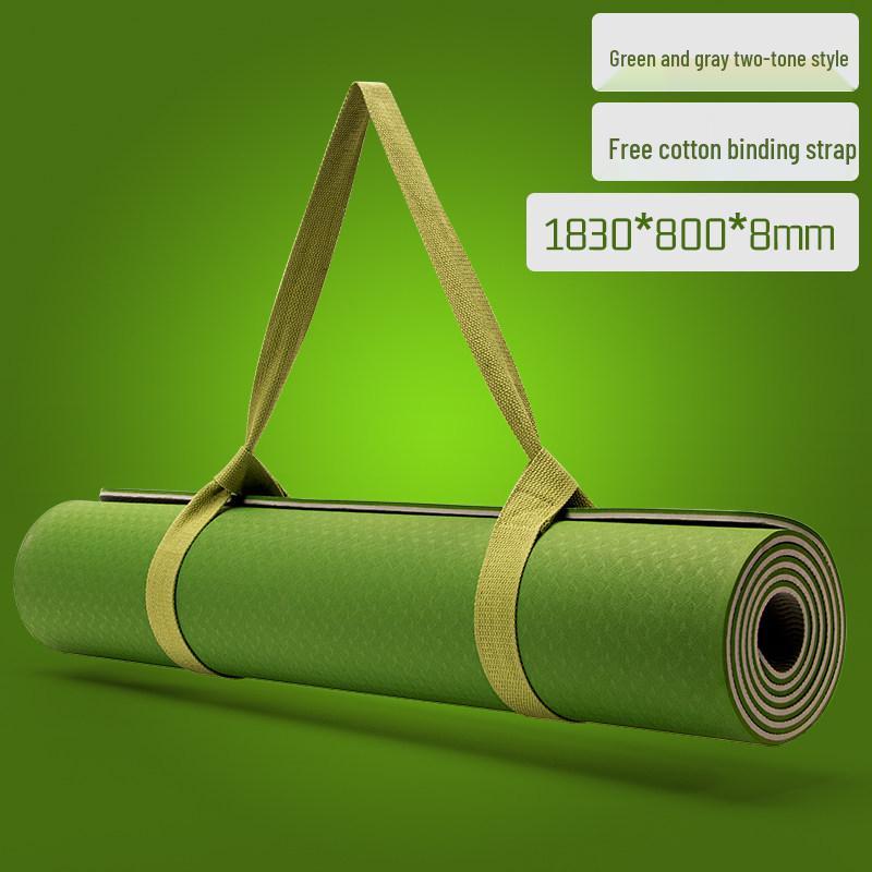 Thick Non-Slip Yoga Mat - Odorless TPE for Home Fitness