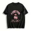 Cute Cherry Print Glitter Style Top I LIKE YOU CHERRY MUCH Fun Confession Tee Pure Cotton T-shirt