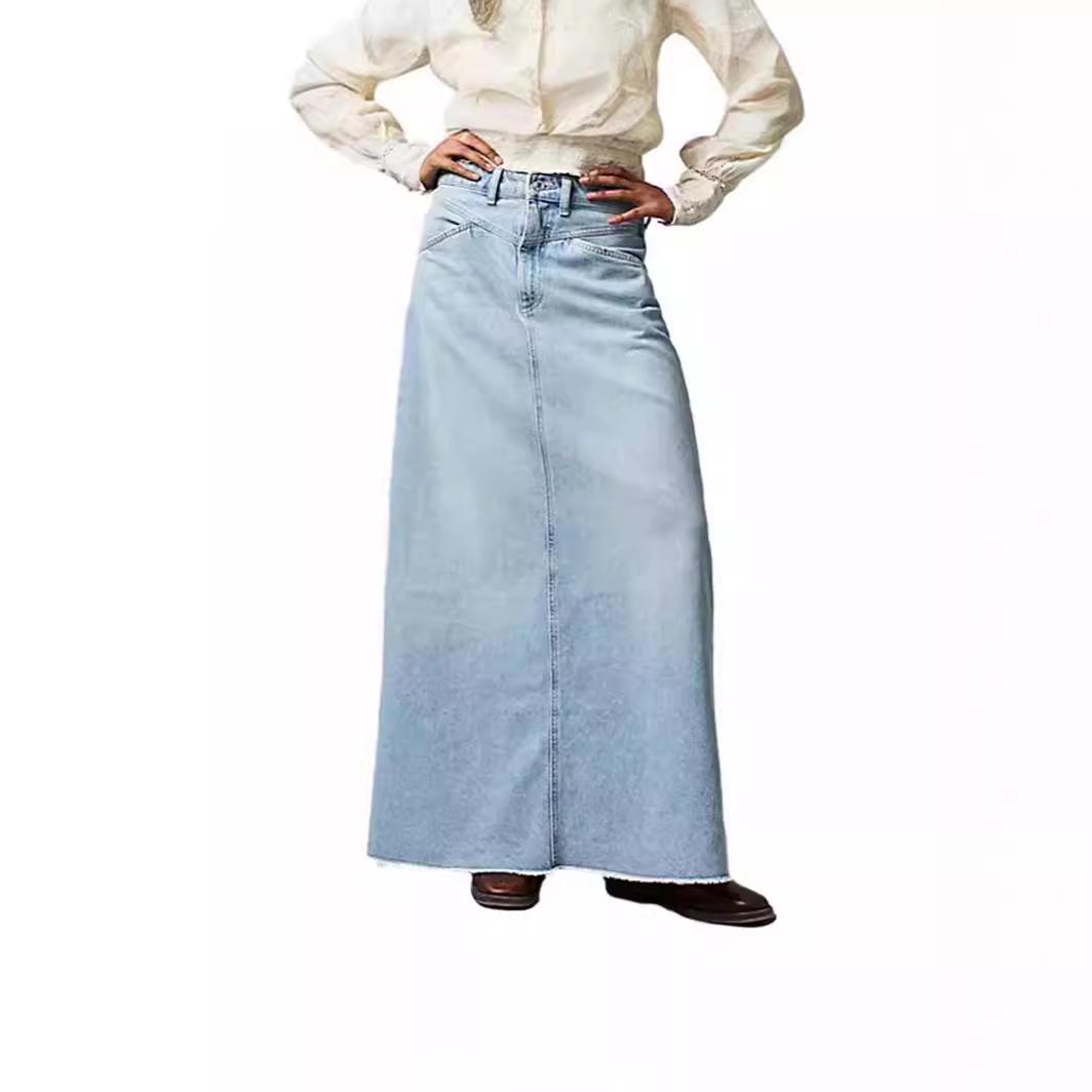 

Эластичная модная джинсовая юбка для женщин Large светло-синий