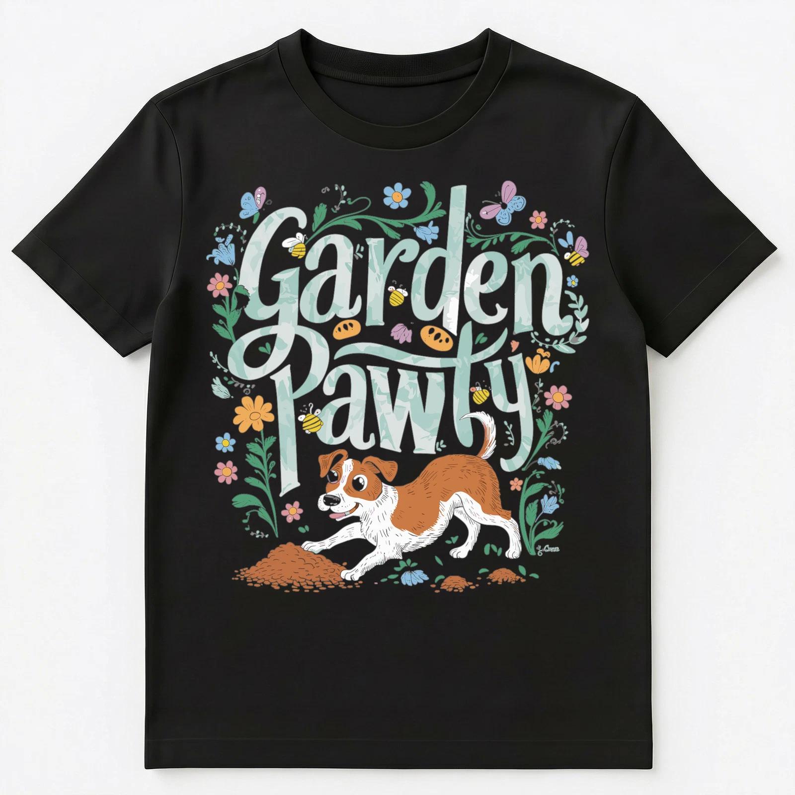 Funny Dog Digging A Hole In The Garden Pawty Unisex T-Shirt S