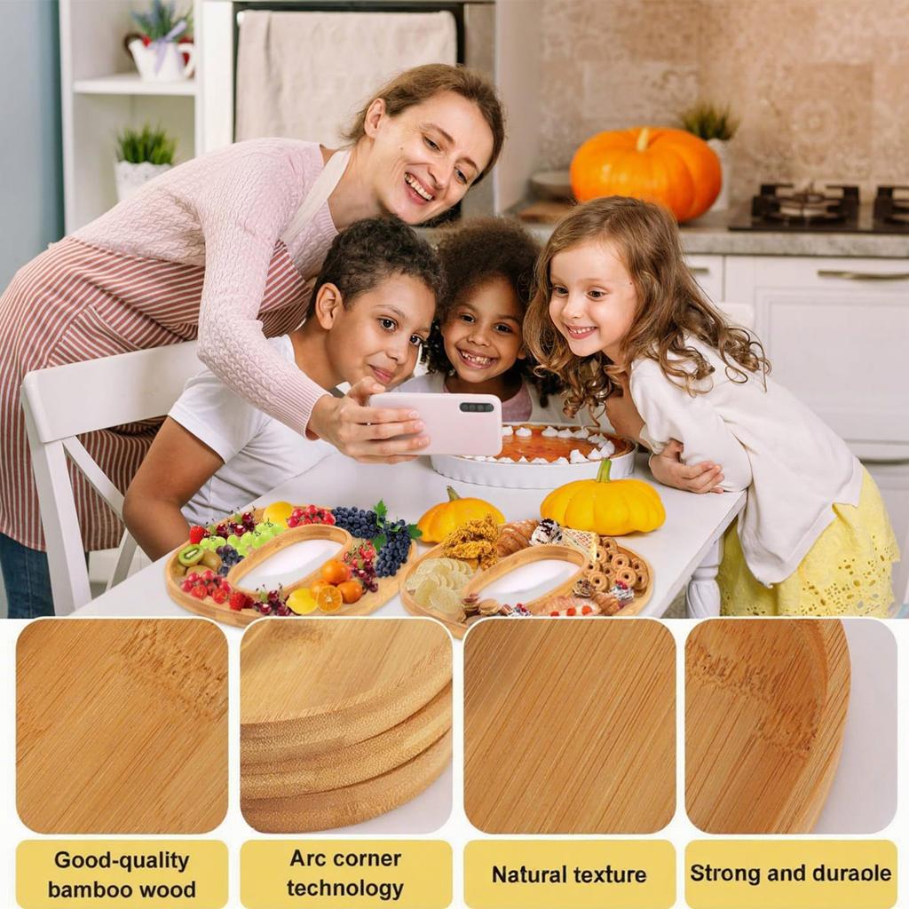 3 Pcs Halloween Charcuterie Board Funny Cute Wooden Cheese Board Charcuterie Platter Halloween Decorative Platter For Snack Food Birthday Party