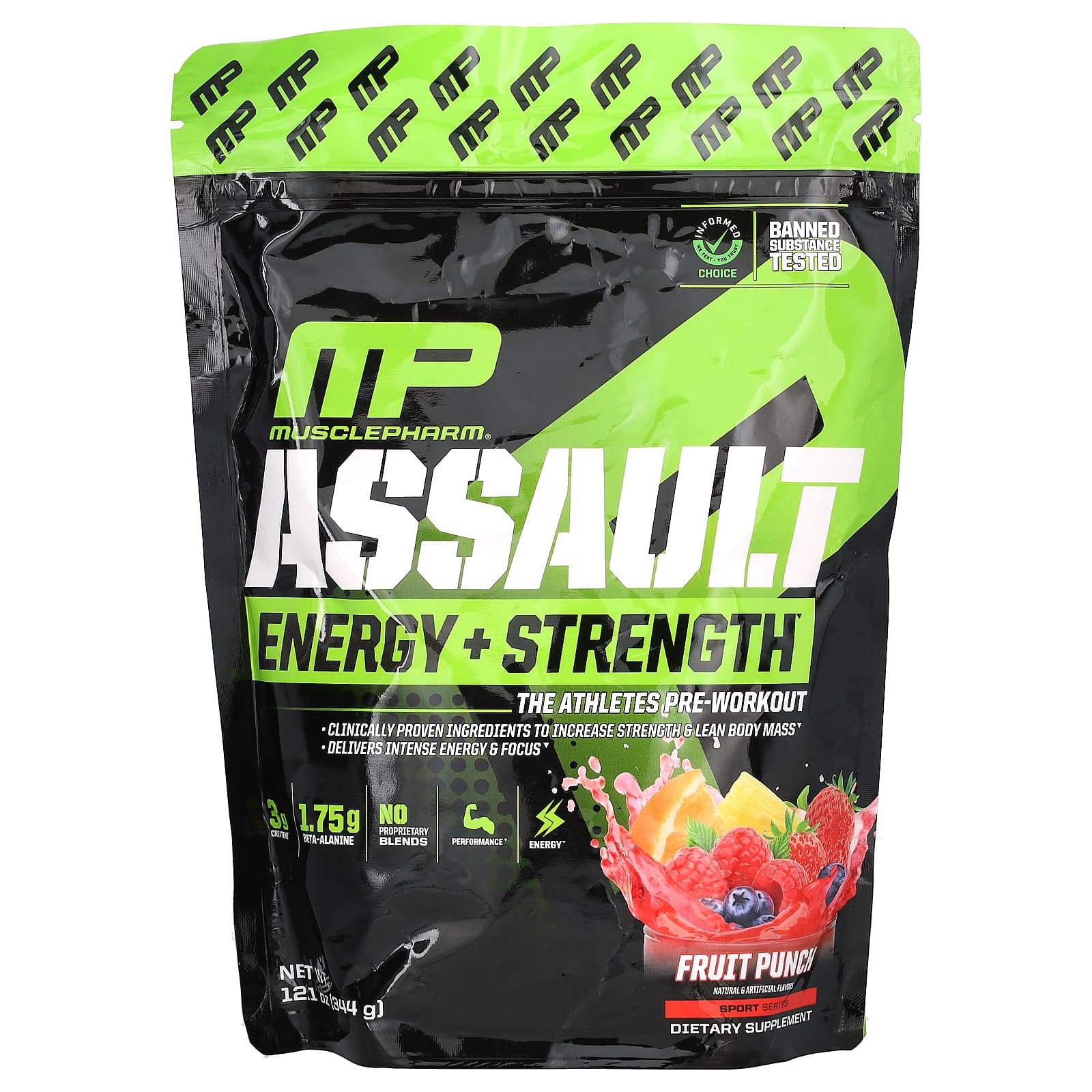 

Assault Energy + Strength, Fruit Punch, 344G(12.1Oz)