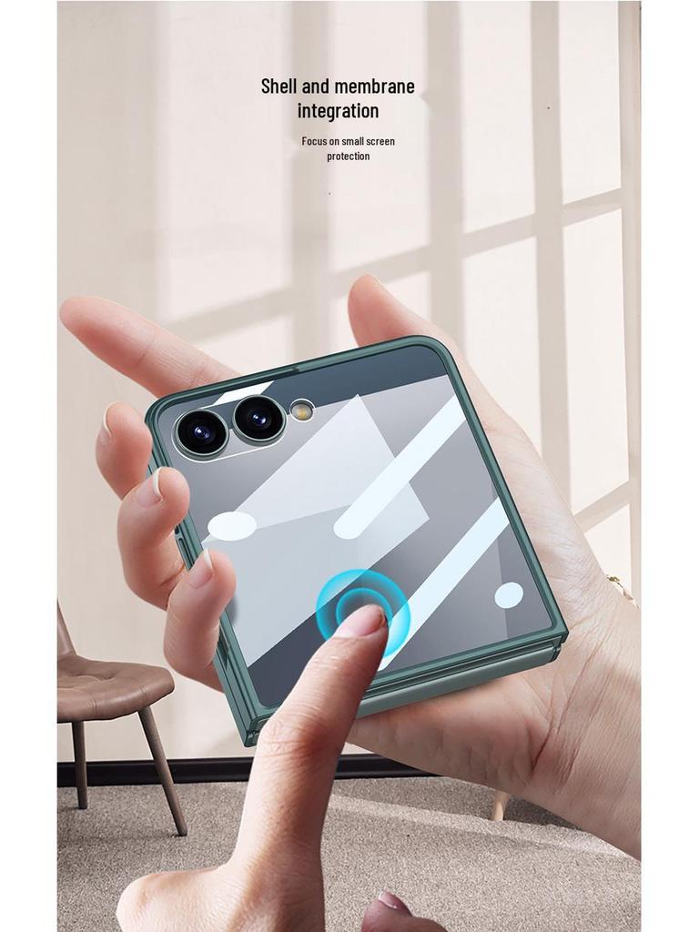 Samsung Flip7 Ultra-Thin Wrist Strap Foldable Case - Light Luxury Screen Integrated Protective Cover