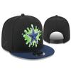 American Football Trendy Fashion Dark Gray Black Baseball Cap with Embroidery, Unisex Flat-brim Adjustable Hat