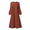 Women's Loose Long Sleeve Maxi Dress Casual Muslim Abaya Long Dress