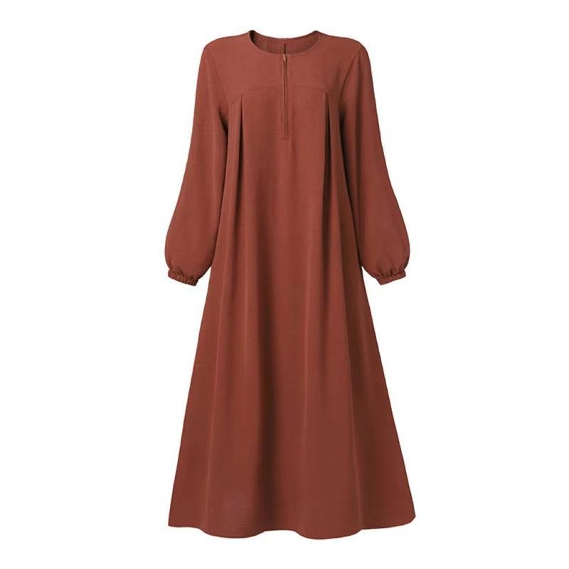 Women's Loose Long Sleeve Maxi Dress Casual Muslim Abaya Long Dress