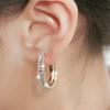 2025 Classic Versatile Geometric Zirconia C-Shape Earrings - Elegant European & American Style for Everyday Wear
