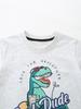 AostaBetty Boys' Summer Short Sleeve Dinosaur Print T-shirt - European & American Style, Round Neck 