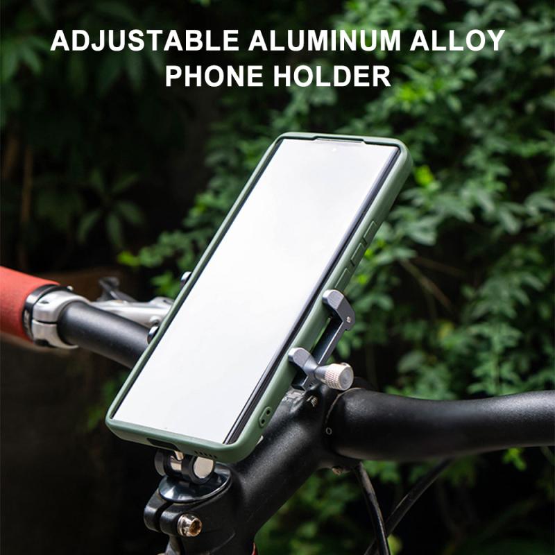 Anti-Shake Bike Phone Holder Adjustable Bicycle Cell Phone Holder Aluminum Alloy Phone Bracket for Cycling Bicycle Accessories