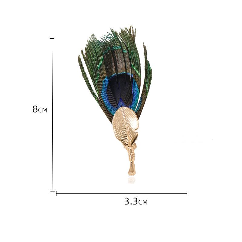 SKEDS Women Men Fashion Peacock Feathers Exquisite Design Badges Brooches Casual Unisex Classic Alloy Accessories Pins Buckle