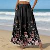 Women's Casual High Waist Drawstring A-line Skirt Color Skirt With Pockets