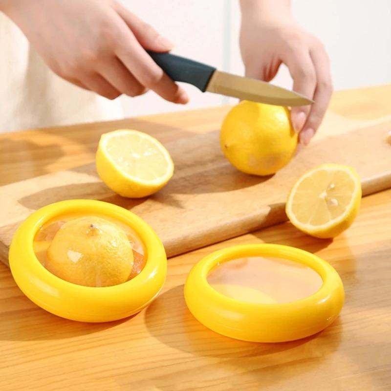 Set de 4 buc. Cutie de conservare a fructelor, film siliconic, cutie pentru alimente, mini-frigider sigilat pentru depozitarea legumelor, avocado, lămâie.