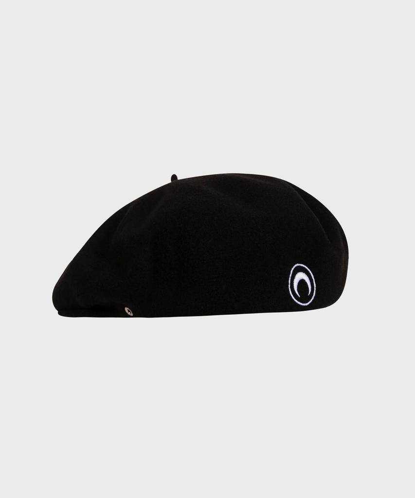 MARINE SERRE (U) Felted Wool Beret Black Felted Wool Beret Bk99 Black