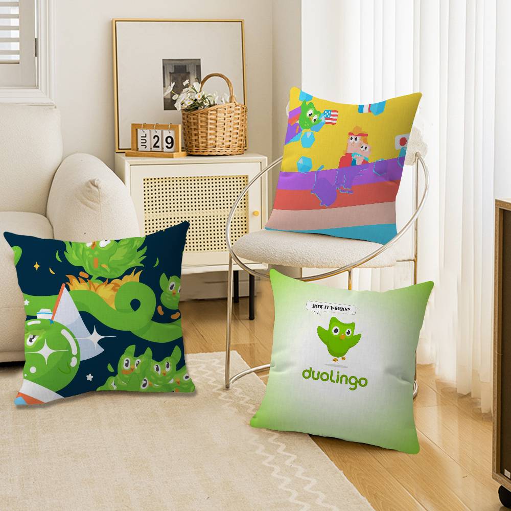 Tinika Chen Unisex Funnyt D-Duolingo Pillow Cover For Bedroom Room And Living Room Sofa Decorative Cushion Cover