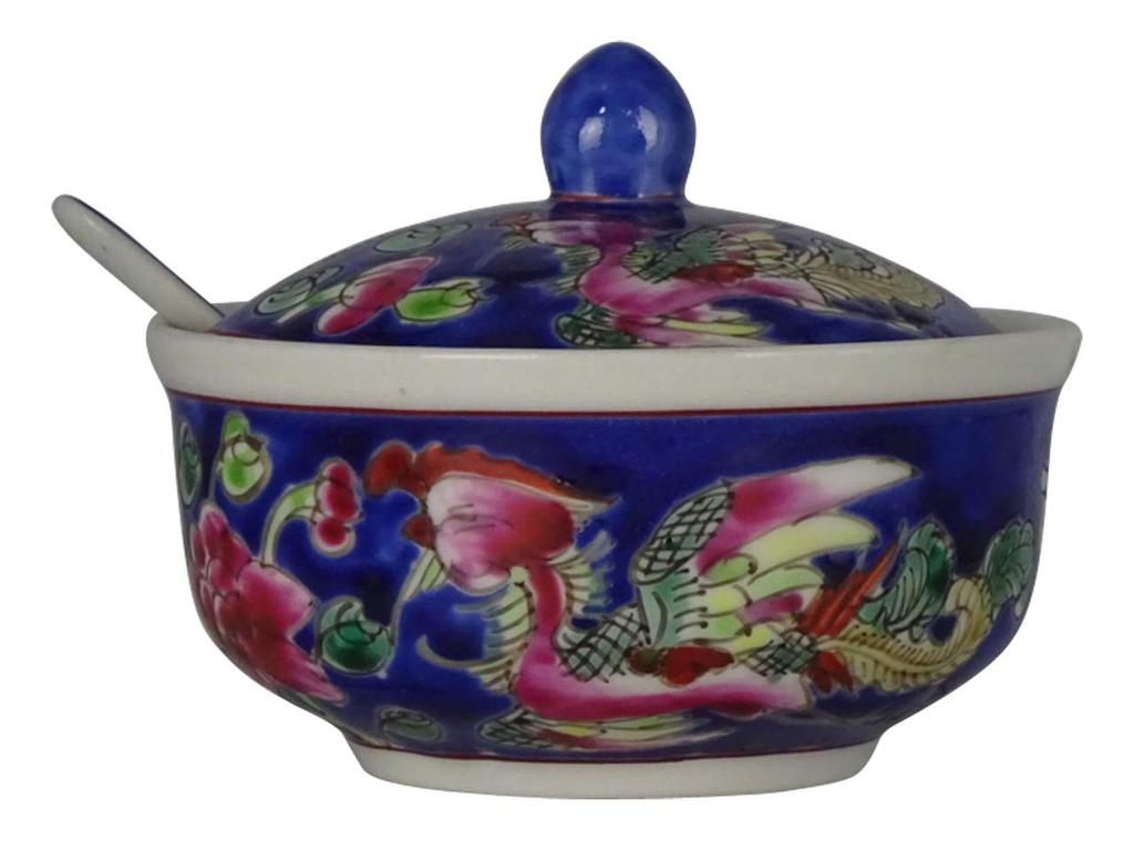 Peranakan Teapot with Spoon (Indigo Blue)