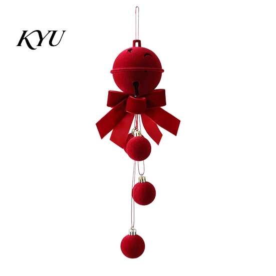 Christmas Tree Hanging Decor Nordic Velvet Bell Ornament, Flocked Bells for Matte Flocking Festive Decorations Door Window Decor, Holiday Home
