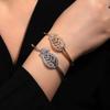 Elegant Leaf Diamond Women's Bracelet - High-End Open Design Jewelry