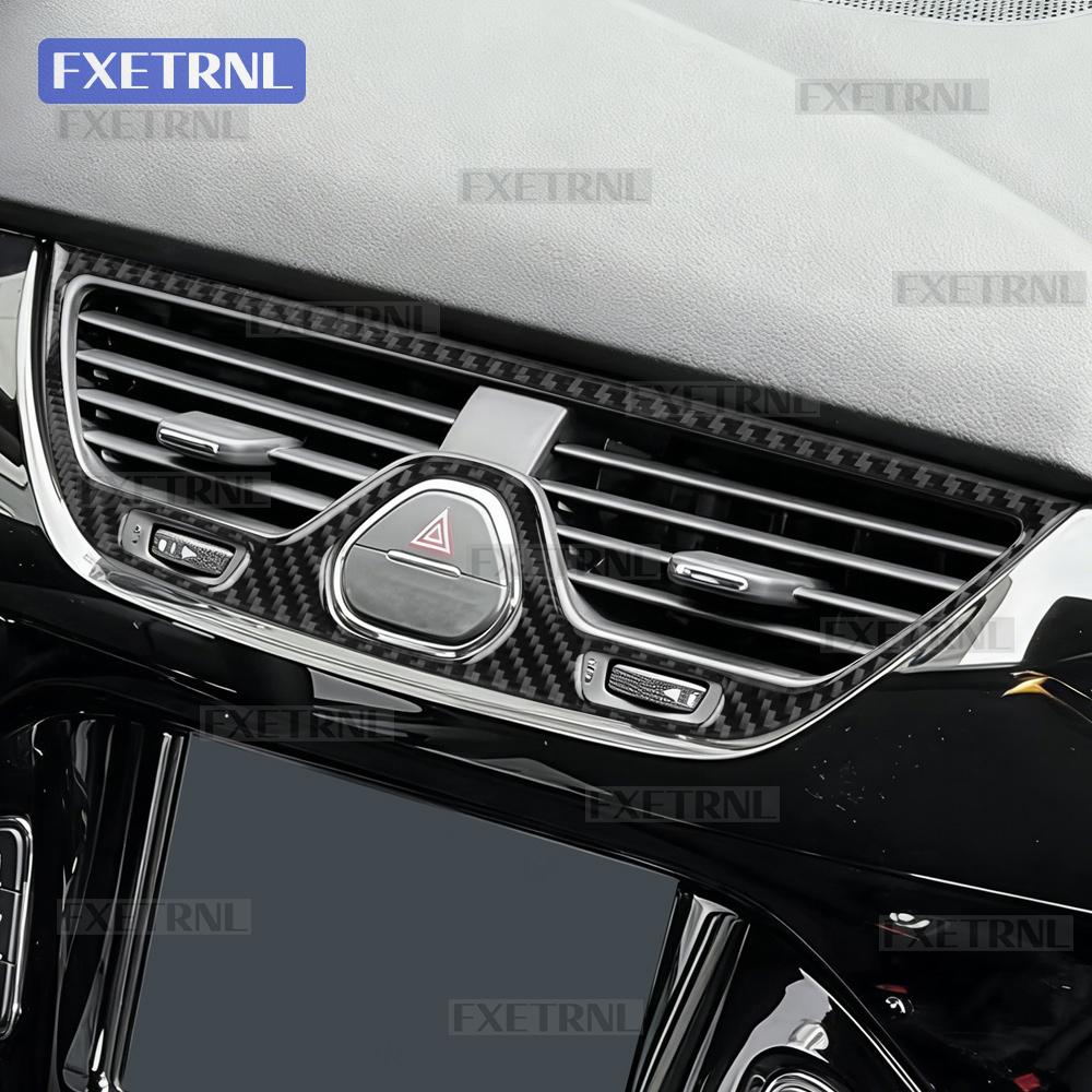 Opel Corsa E X15 2015 2016 2017 2018 2019 LHD RHD için Araba Merkezi Klima Çıkış Çerçevesi Gerçek Yumuşak Karbon Fiber Çıkartma İç Trim