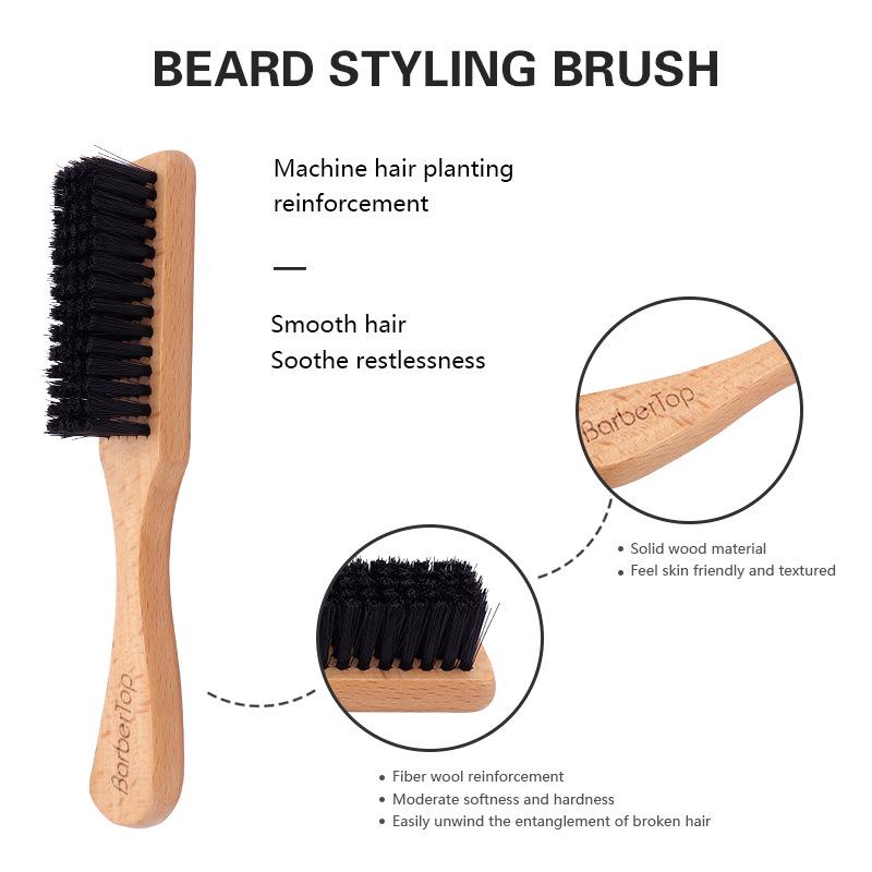 Men's Retro Beard Cleaning Brush - Long Handle, Soft Bristles