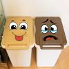 1 Set Cartoon Face Stickers,Self-Adhesive, Plastic Surface Compatible,Home Decoration Suitable for Trash Can, Oilet Decor