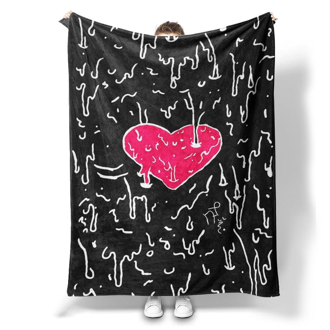 

Pink Heart Flannel Throw Blanket – Playful Abstract Design, Soft Cozy Fleece for Home, Office, Sofa & Car – All-Season Fun Gift 100x150cm