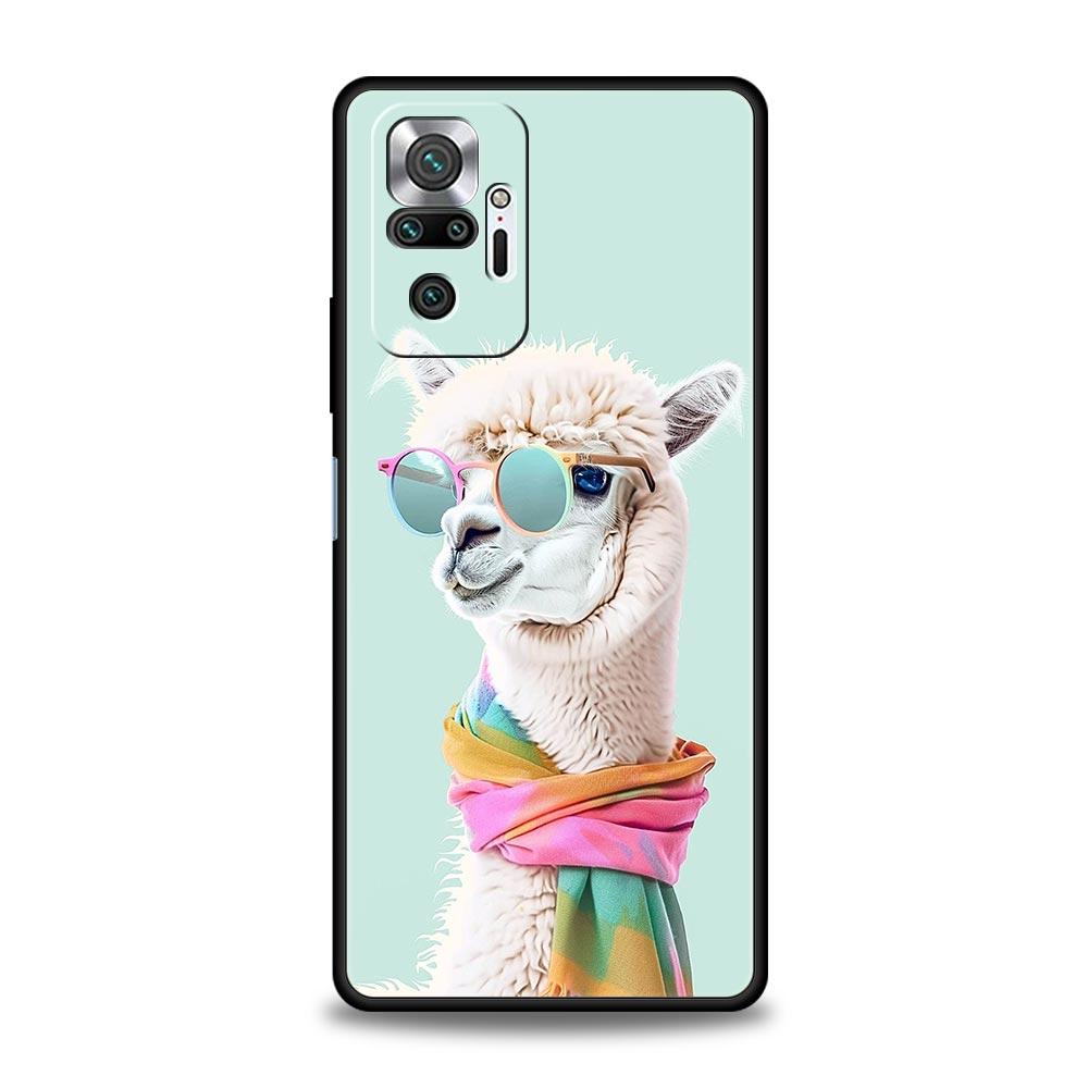 Kawaii Alpaka schönes Handyhülle für Xiaomi Redmi Note 13 12 5G 11 10 Pro Plus 4G 9S 9 8 7 9T 13C 12C 10C 9C 9A Silikonhülle