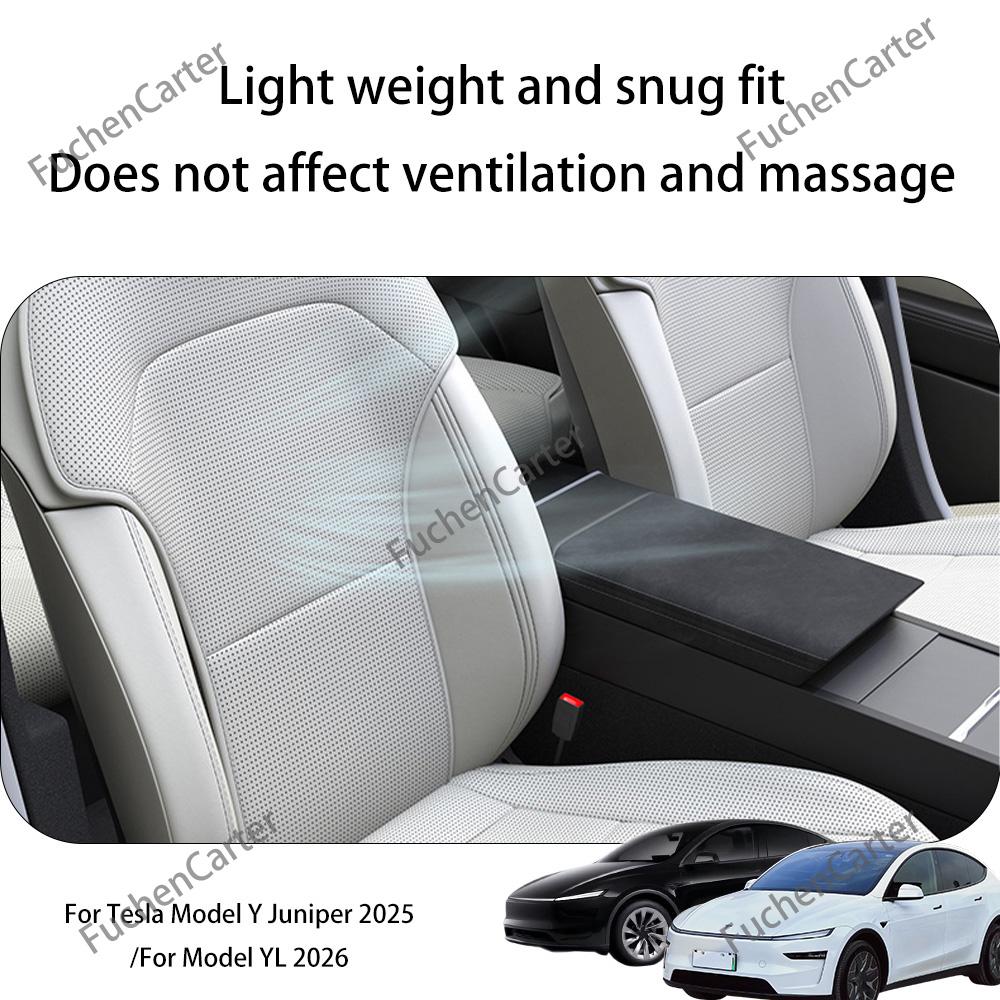 Four Seasons Universal PU Ventilated Seat Cushions For Tesla Model Y YL Juniper 2025+, Split Single Seats & Rear Back Row Set