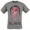 Retro Koszulka z Davidem Bowiem Aladdin Sane Piorun Klasyczny Nadruk Graficzny Kreatywna Inspiracja Prezentująca Fanów Sztuki Rockowej