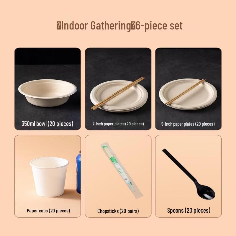 Small Round Compostable Bagasse Plates