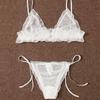 European and American Mesh See-Through Sexy Lingerie Set - Three Pieces