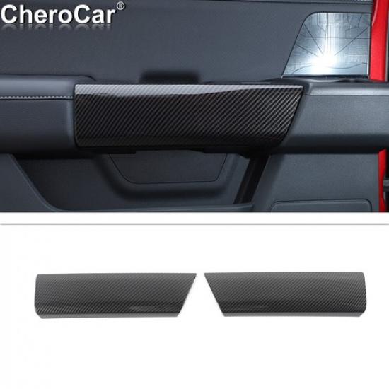 

Black Carbon Fiber Rear Interior Door Handle Cover Decor Trim For Ford F150 21+