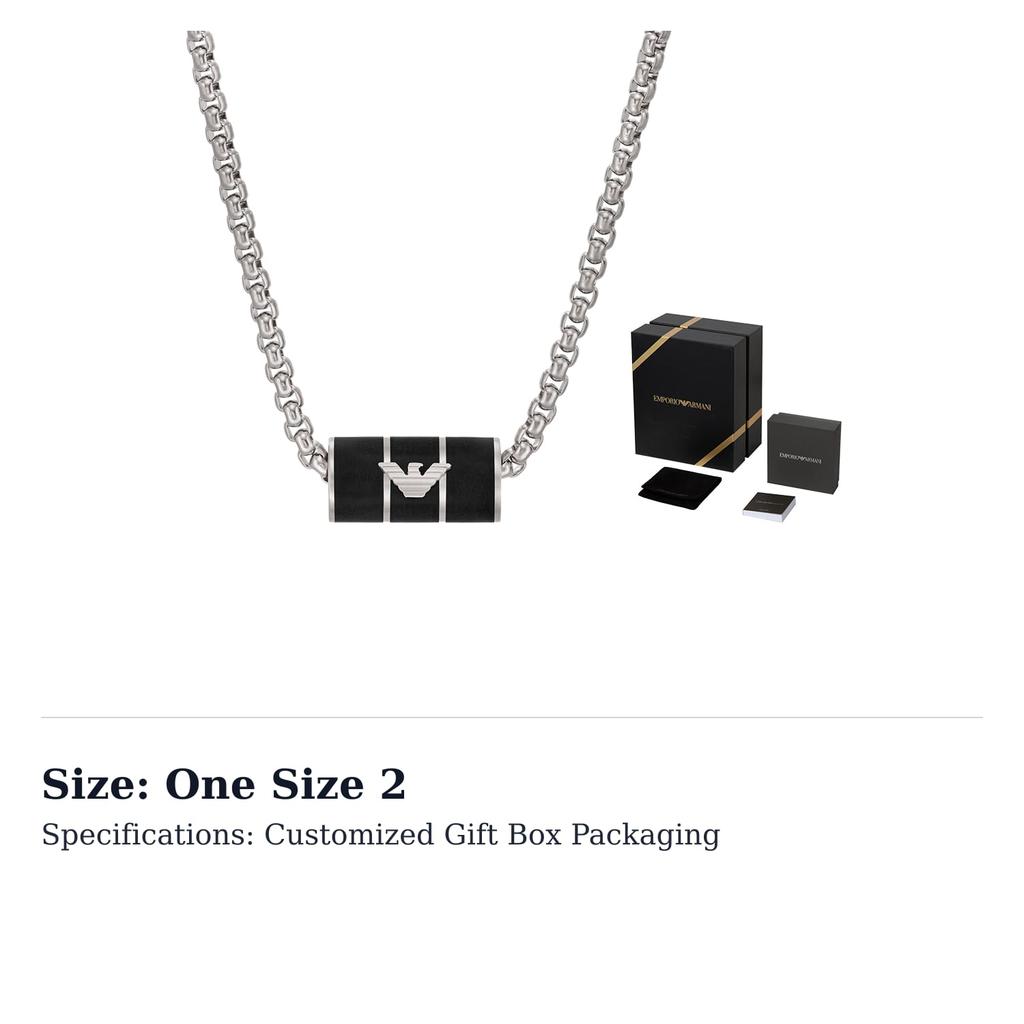 Emporio Armani Stainless Steel Necklaces Men's Silver EGS2919040