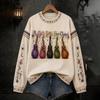 Women's Halloween Print Pullover Neck Long Sleeve Top