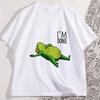 Kawaii Dead Tired Frog T Shirt Cute Sleepy Cotton Short Sleeve Tshirt Streetwear Trendy Round Neck Graphic Tees Male Clothing