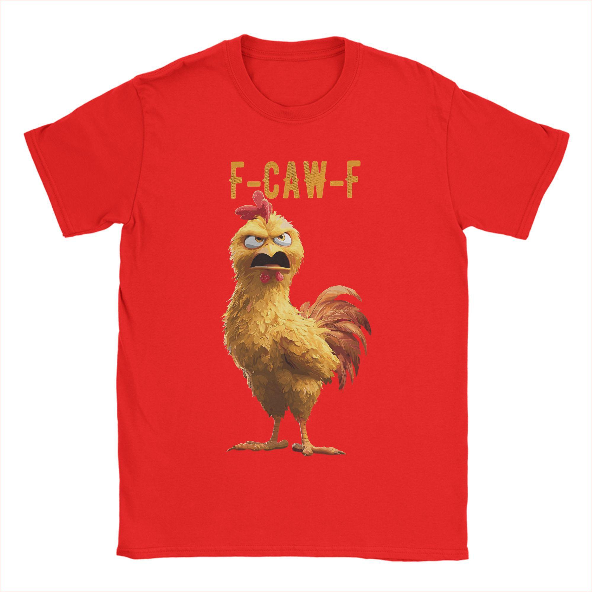 F Caw F Funny Chicken FCAWF Bird Funny Meme Apparel Unisex T Shirts 100% Cotton Tee Graphic Printed T-shirt Clothes S