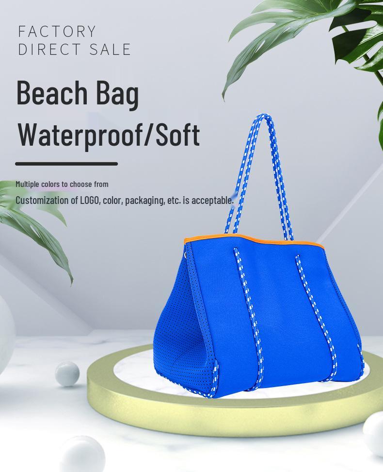 EVA Waterproof Women's Shoulder Tote Bag - Thick Diving Material for Beach & Outdoor Use