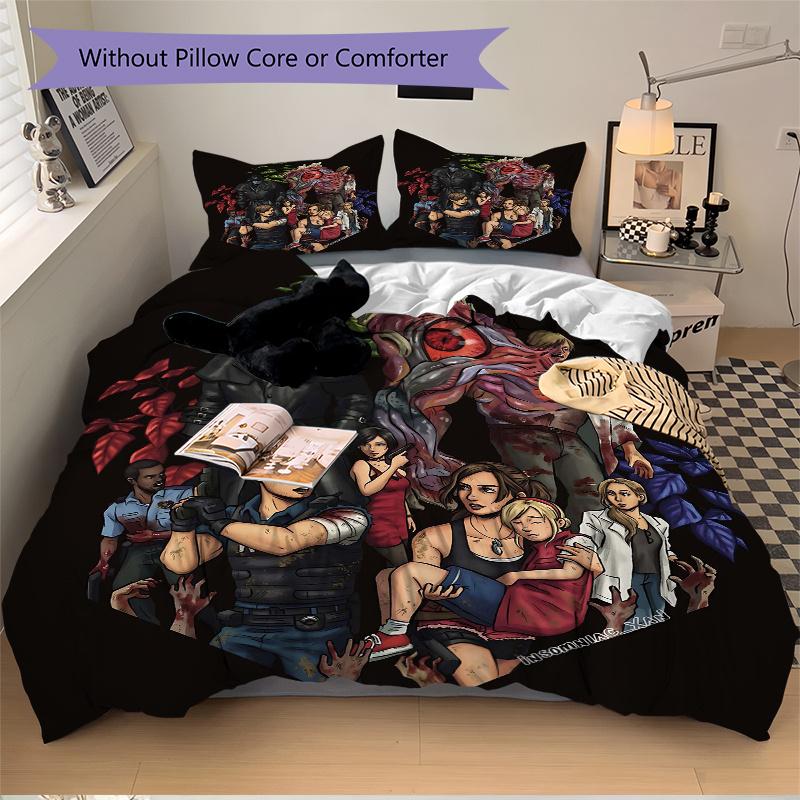 3pcs Resident Evil Bedding Set - Includes Quilt Cover and Pillowcases, Suitable for All Seasons J077