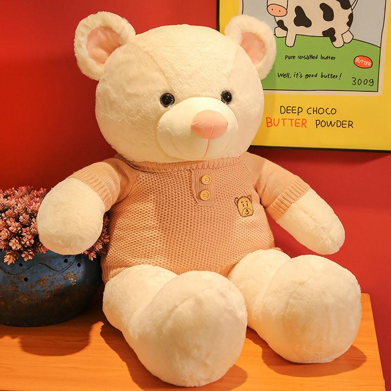 

New sweater bear doll teddy bear plush toy soothing doll for girls birthday gifts 100cm (2.32kg)