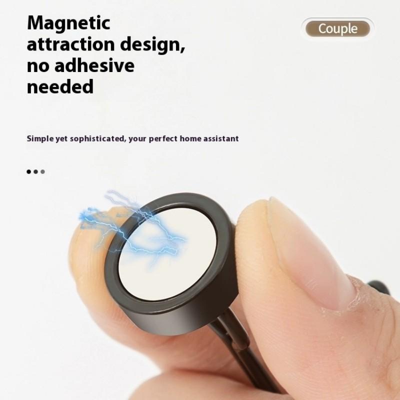 Neodymové magnetické háčky 5KG - 360° otočné věšáky bez vrtání na lednici/dveře, 4 ks vysoce odolný kuchyňský organizér (Černá bílá)