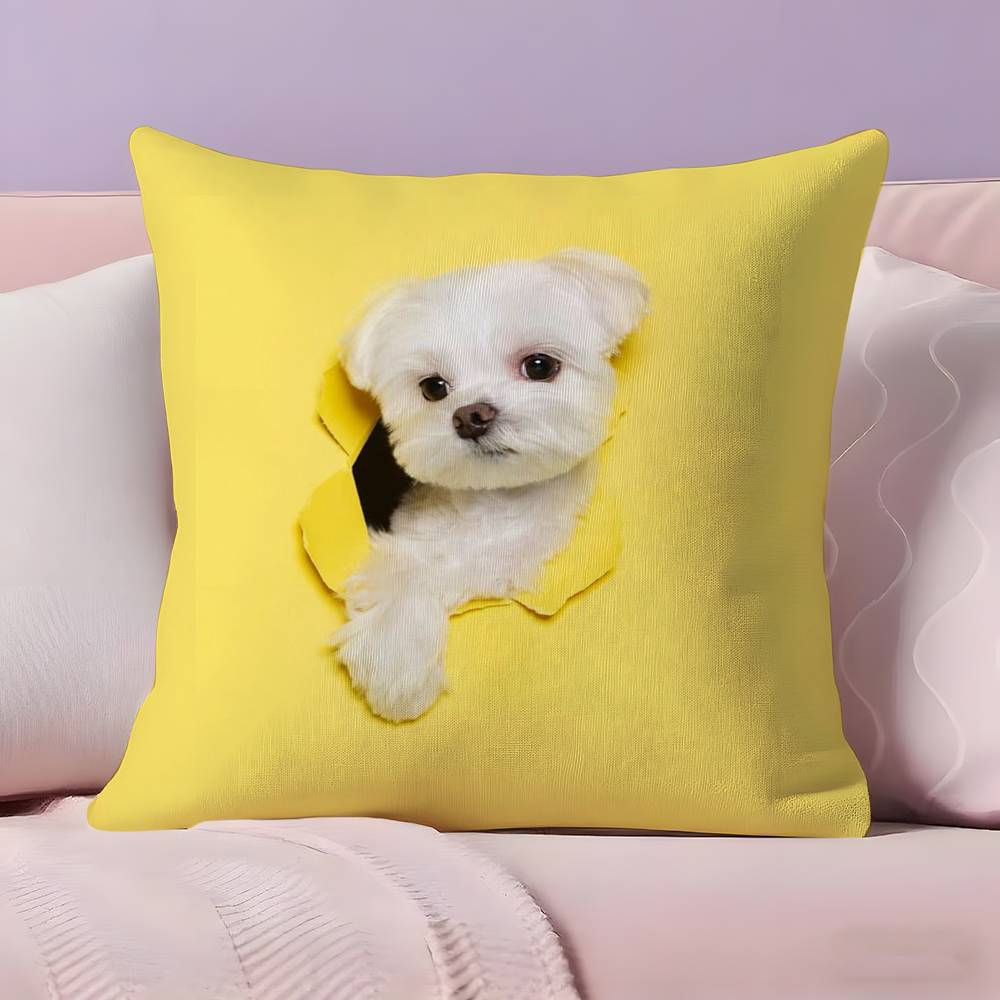 Cute Naughty Cute Cats Dogs Pillow Case  Ultra Soft Skin Friendly Fabric Cloud Like Comfort & Concealed Zipper