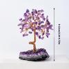 Fengshuis Crystal Bonsais Money Tree with Amethysts Cluster Base for Wealth and Prosperity Home Office Desktop Decors