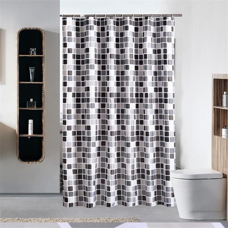 Elegant Mosaic Design Bathroom Curtain With Waterproof Polyester Fabric For Modern Homes