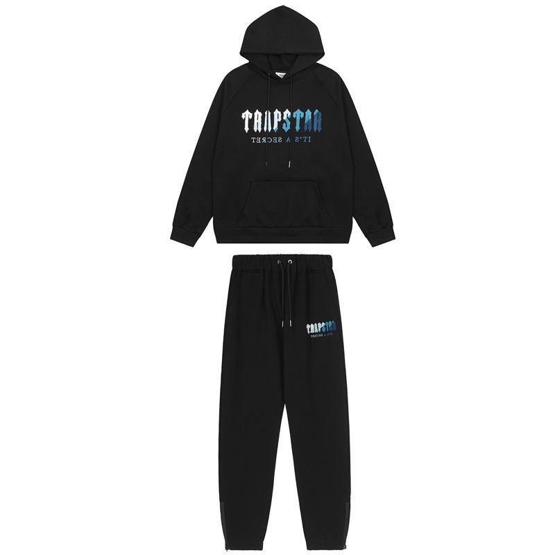 Trapstar Rotes & Schwarzes Tigerkopf Hoodie und Hosen Set