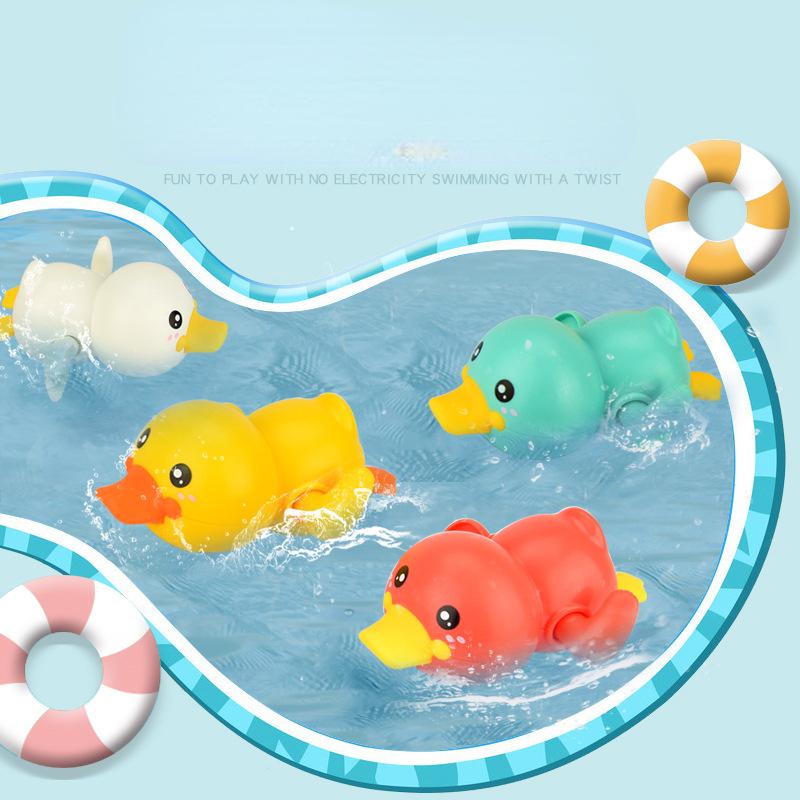 Children Bathing Water Duck Winding Up The Clockwork Small Yellow Duck Summer Baby Baby Bathroom Bath and Swimming Toys