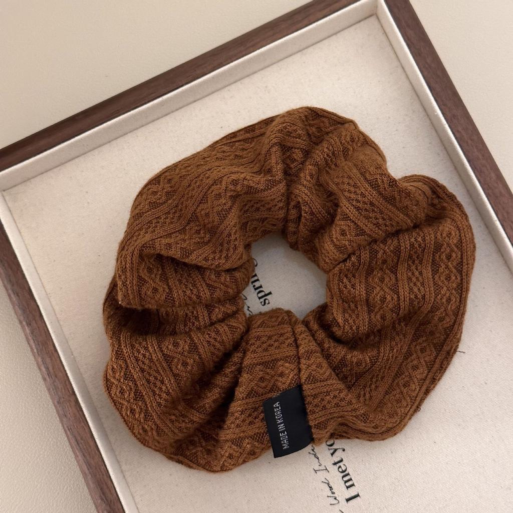 Korea Fashion Knitted Wool Scrunchie Women Girls Elastic Hair Rubber Band Accessories Tie Hair Ring Rope Headdress Headwear