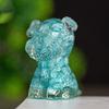 Resin Schnauzer Figurine With Natural Crystal Fill For Desk Decor And Gift Giving