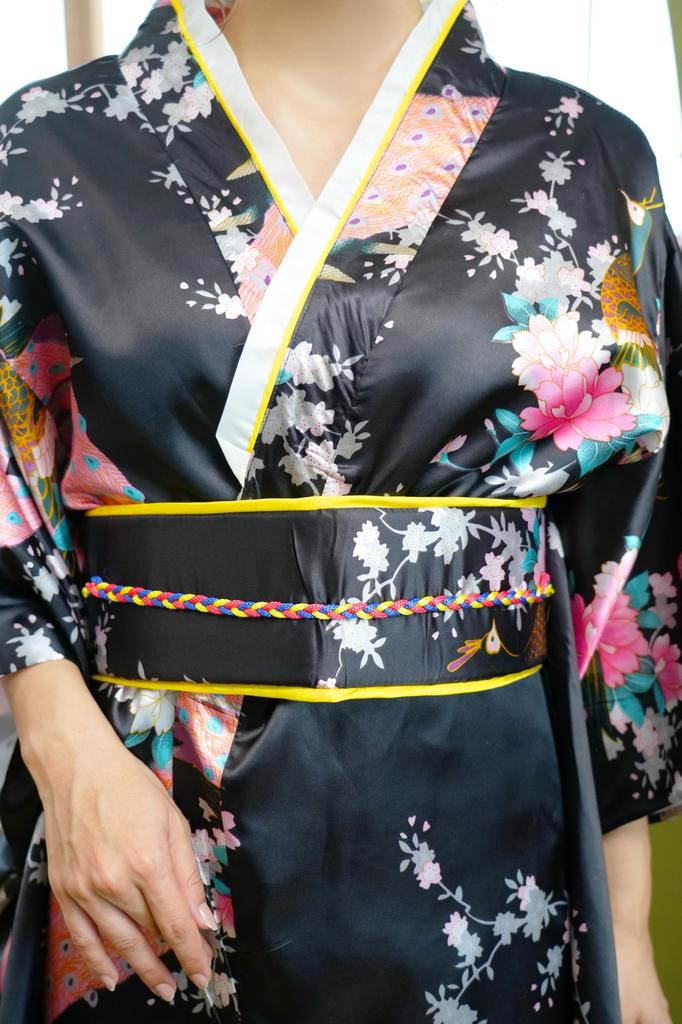 Cosplay Halloween Kimono Black Peacock Black [Clear Stone] Women's Women's