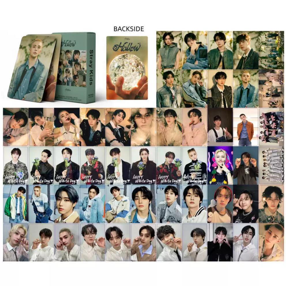 2025NEW Stray Kids Hollow Photocards 55 Sheets + Stickers 40 Sheets 3 Options